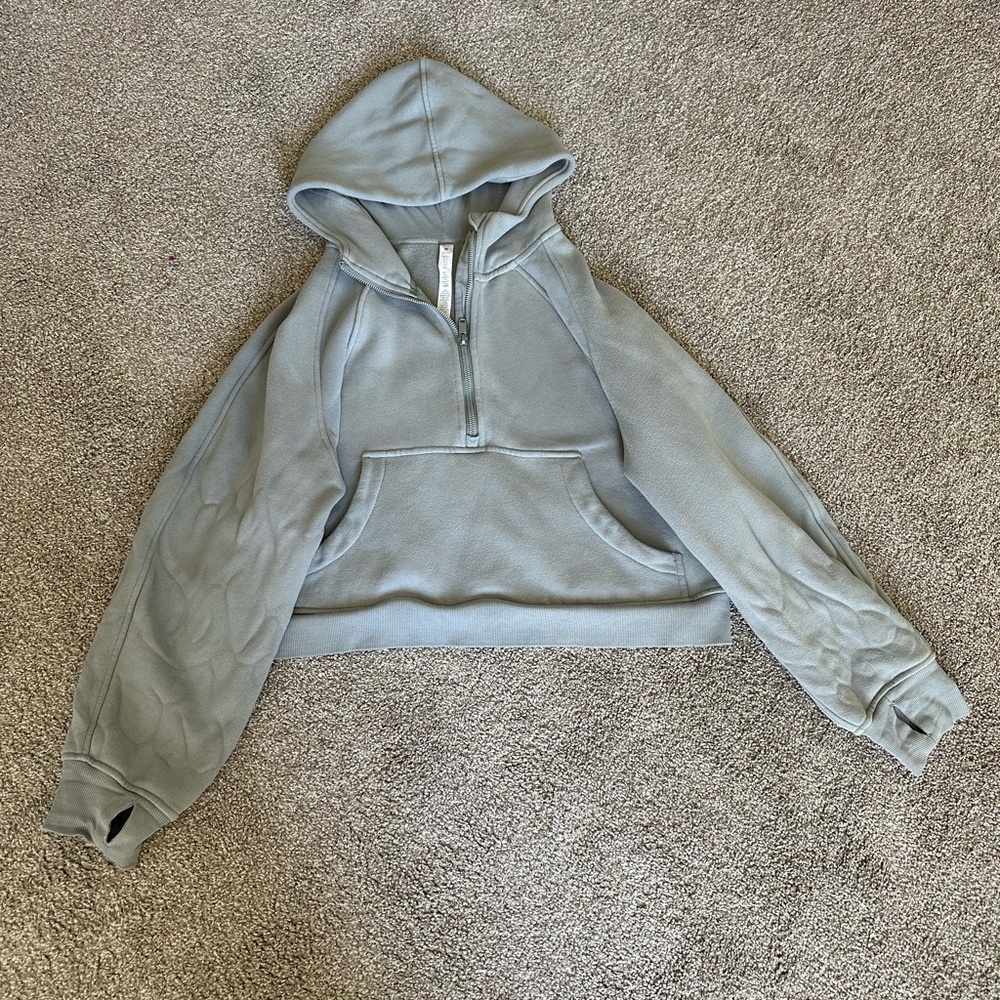 Gray Cropped Hoodie